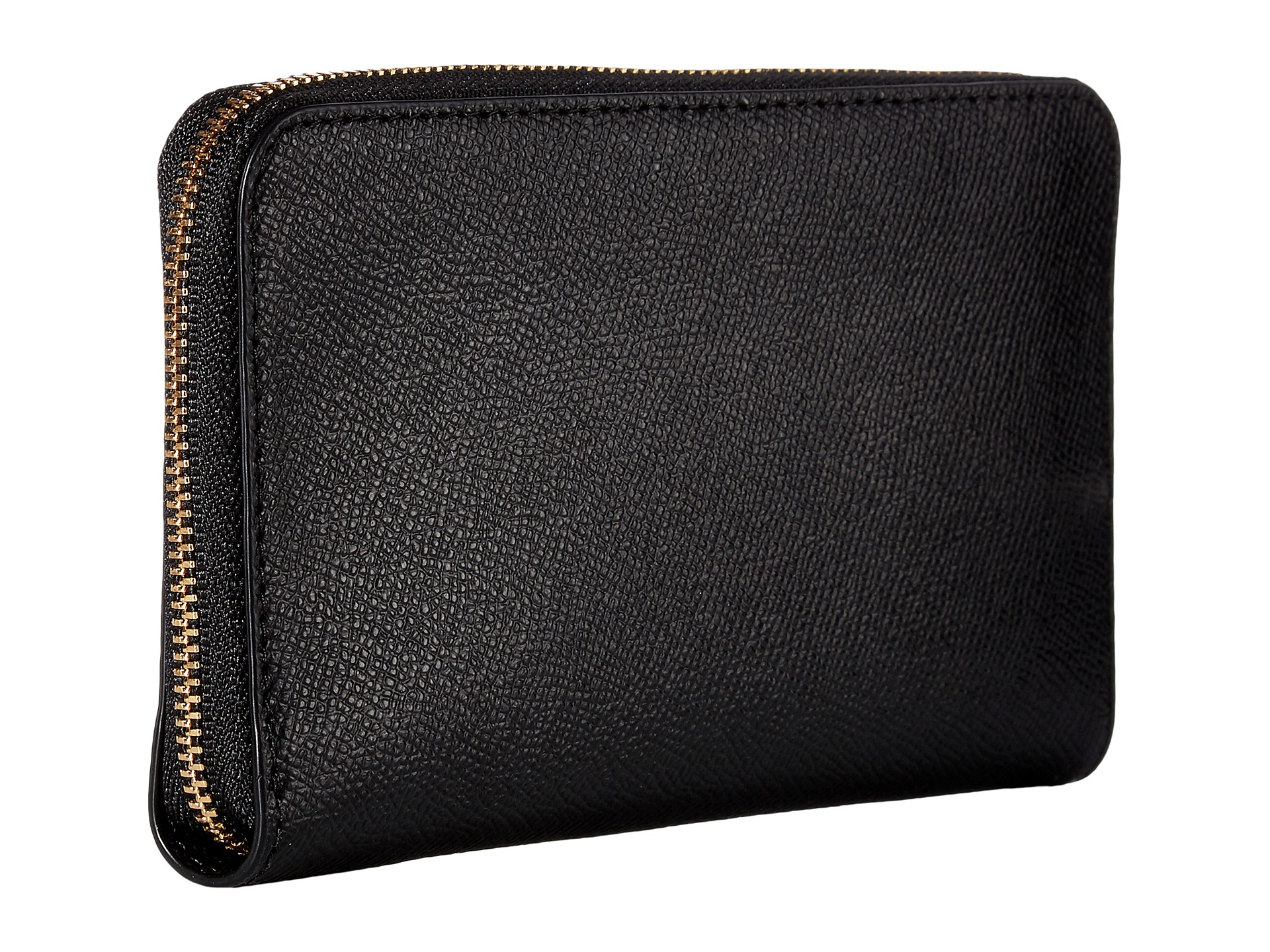 COACH Crossgrain Leather Medium Zip Around Wallet at Zappos.com