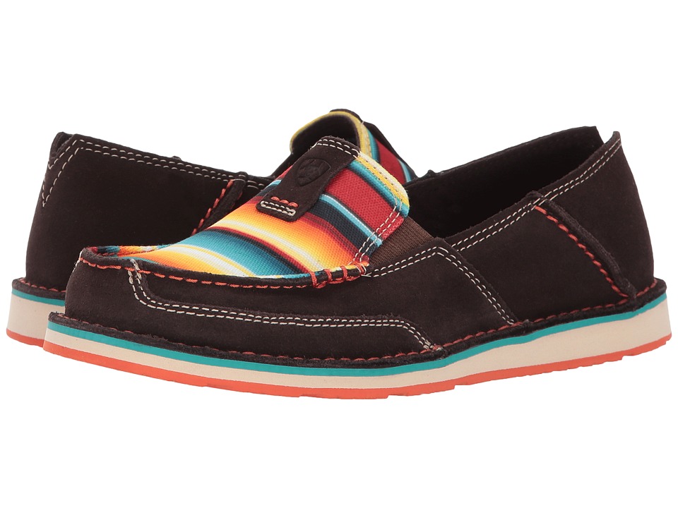 Ariat Cruiser (Chocolate Fudge Suede/Red Serape Print) Slip-On Shoes
