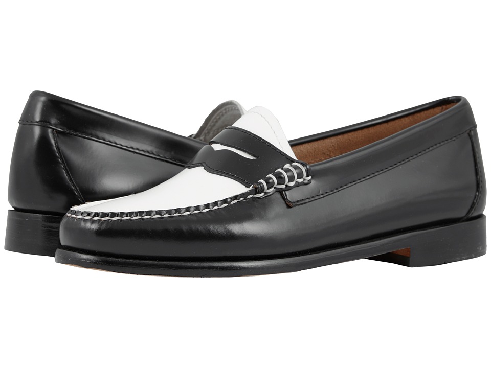 G.H. Bass & Co. Whitney Weejuns (Black/White Box Leather) Women