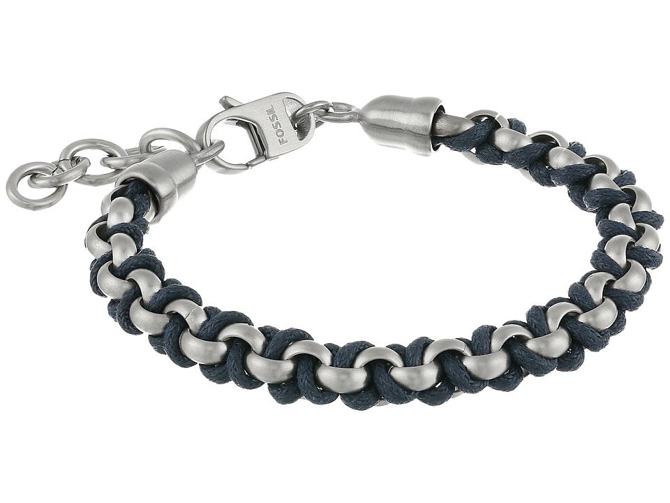 UPC 796483329737 product image for Fossil - Classic Cotton Cord Bracelet (Blue/Silver Tone) Bracelet | upcitemdb.com