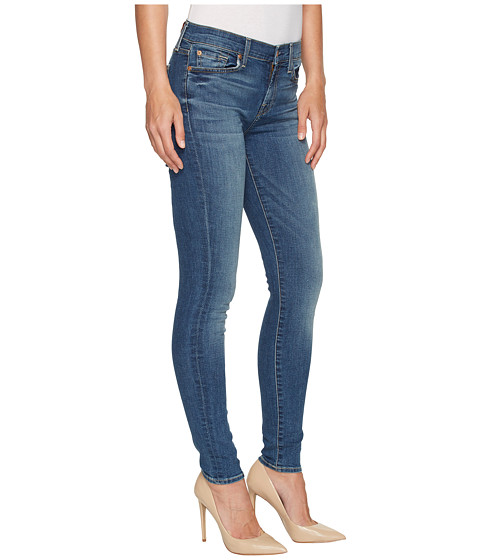 7 FOR ALL MANKIND Skinny Jeans W/ Squiggle In Rich Coastal Blue | ModeSens