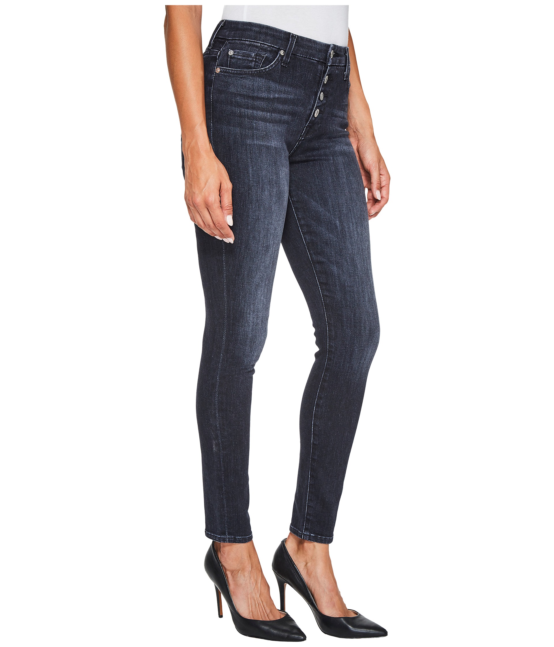 7 For All Mankind The High Waist Ankle Jeans w/ Exposed Button Fly in ...