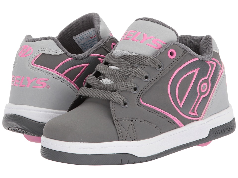 Heelys - Propel 2.0 (Little Kid/Big Kid/Adult) (Charcoal/Grey/Pink) Kids Shoes