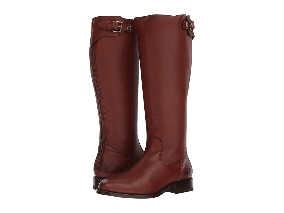 Frye Jayden Buckle Back Zip Wide Calf (Redwood Tumbled Soft Full Grain)