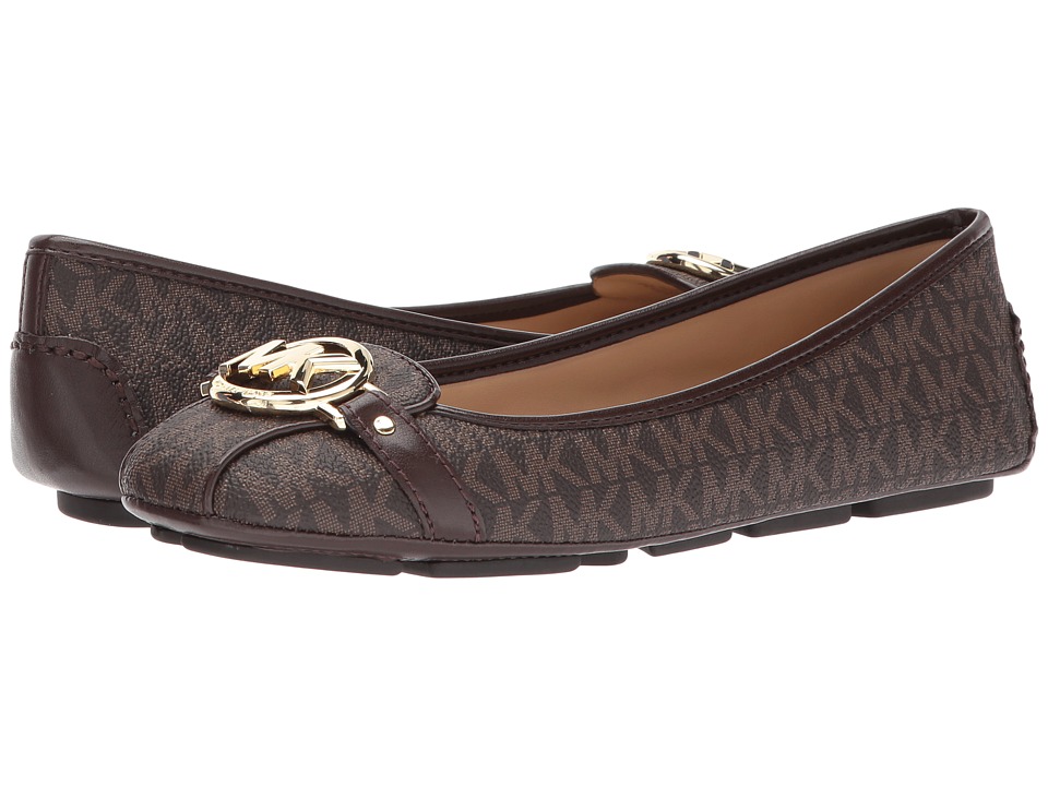 MICHAEL Michael Kors Fulton Moc (Brown Mini MK Logo Coated Canvas) Slip-On Shoes