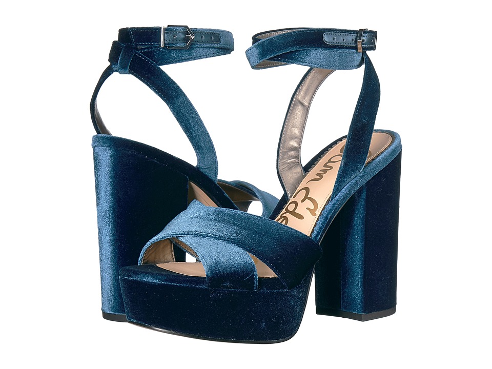 Sam Edelman - Mara (Jewel Blue Silky Velvet) Womens Dress Pull-on Boots