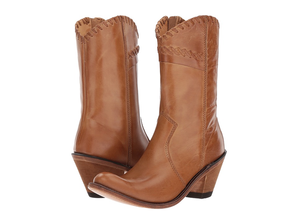 Old West Boots Crisscross Stitch Boot (Tan Canyon) Cowboy Boots