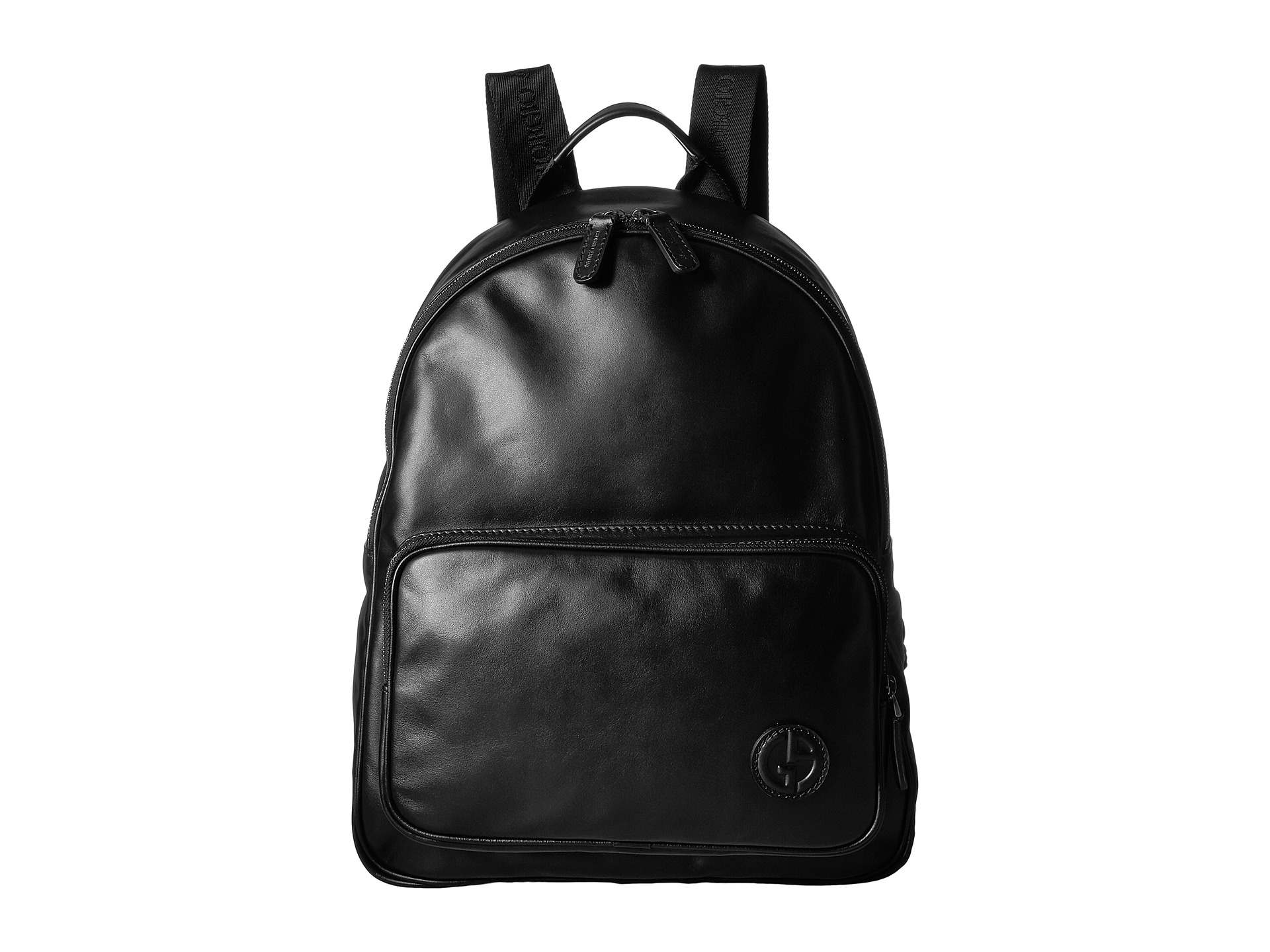 Giorgio Armani Smooth Leather Backpack at Luxury.Zappos.com