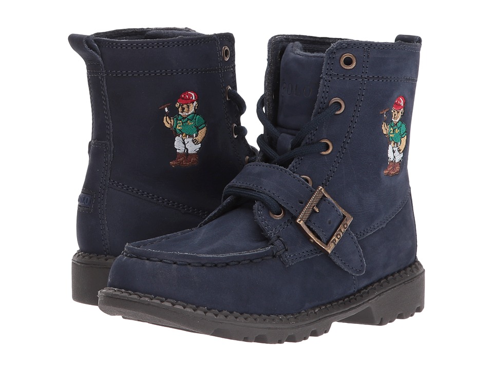Polo Ralph Lauren Kids - Ranger Hi II (Toddler) (Navy Nubuck/Polo Sweater Bear) Boys Shoes