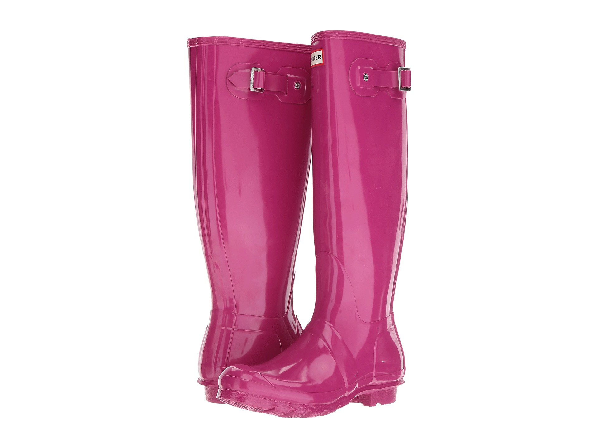 hunter tall gloss rain boots black