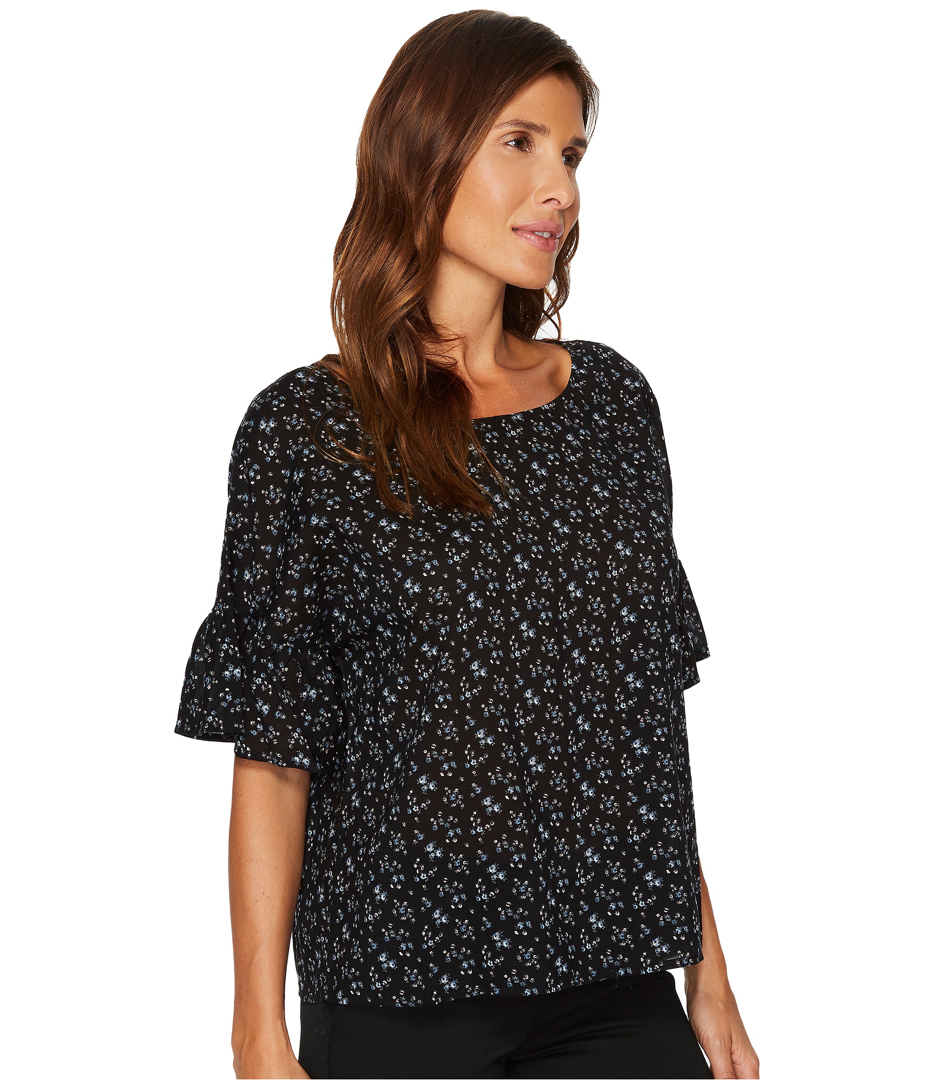 TWO by Vince Camuto Mini Bouquets Relaxed Ruffle Sleeve Blouse at ...