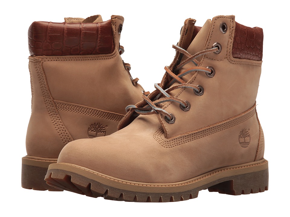 Timberland Kids - 6 Premium Waterproof Boot (Big Kid) (Iced Coffee Waterbuck/Exotic Collar) Kids Shoes