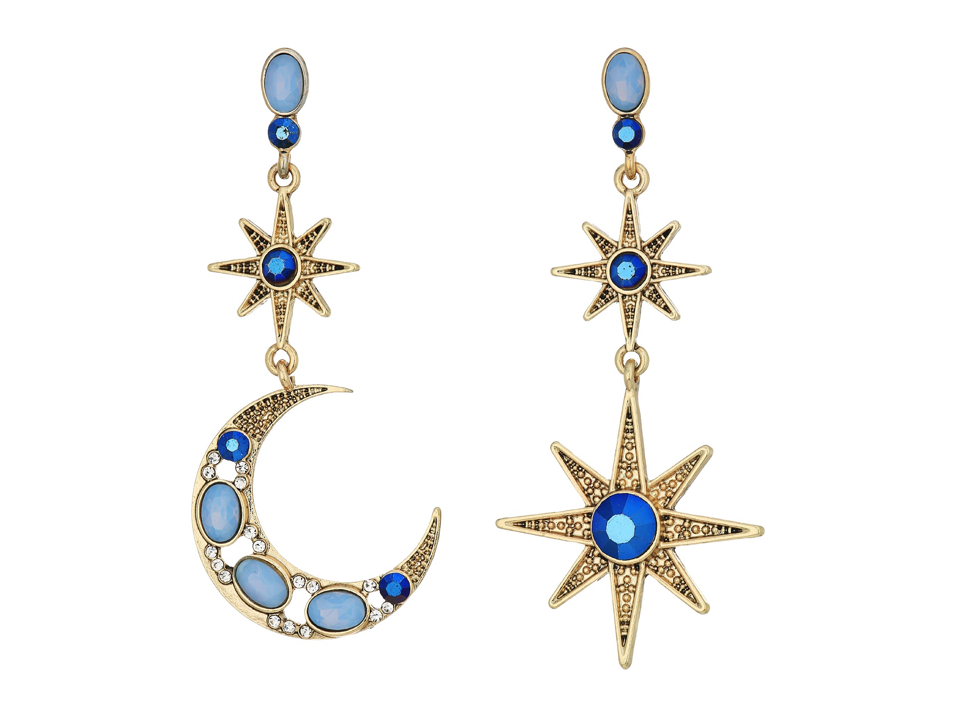 Betsey Johnson Moon and Star Drop Earrings at Zappos.com