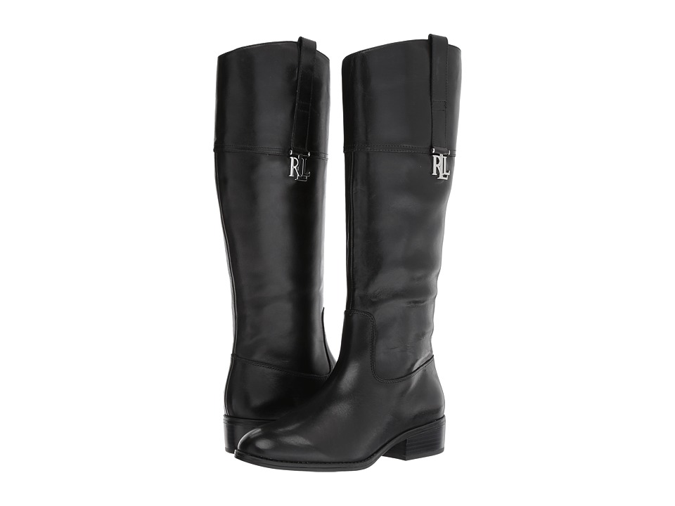 LAUREN Ralph Lauren Merrie (Black Burnished Calf) Women's Shoes LAUREN Ralph Lauren Merrie (Black Burnished Calf) Women's Shoes
