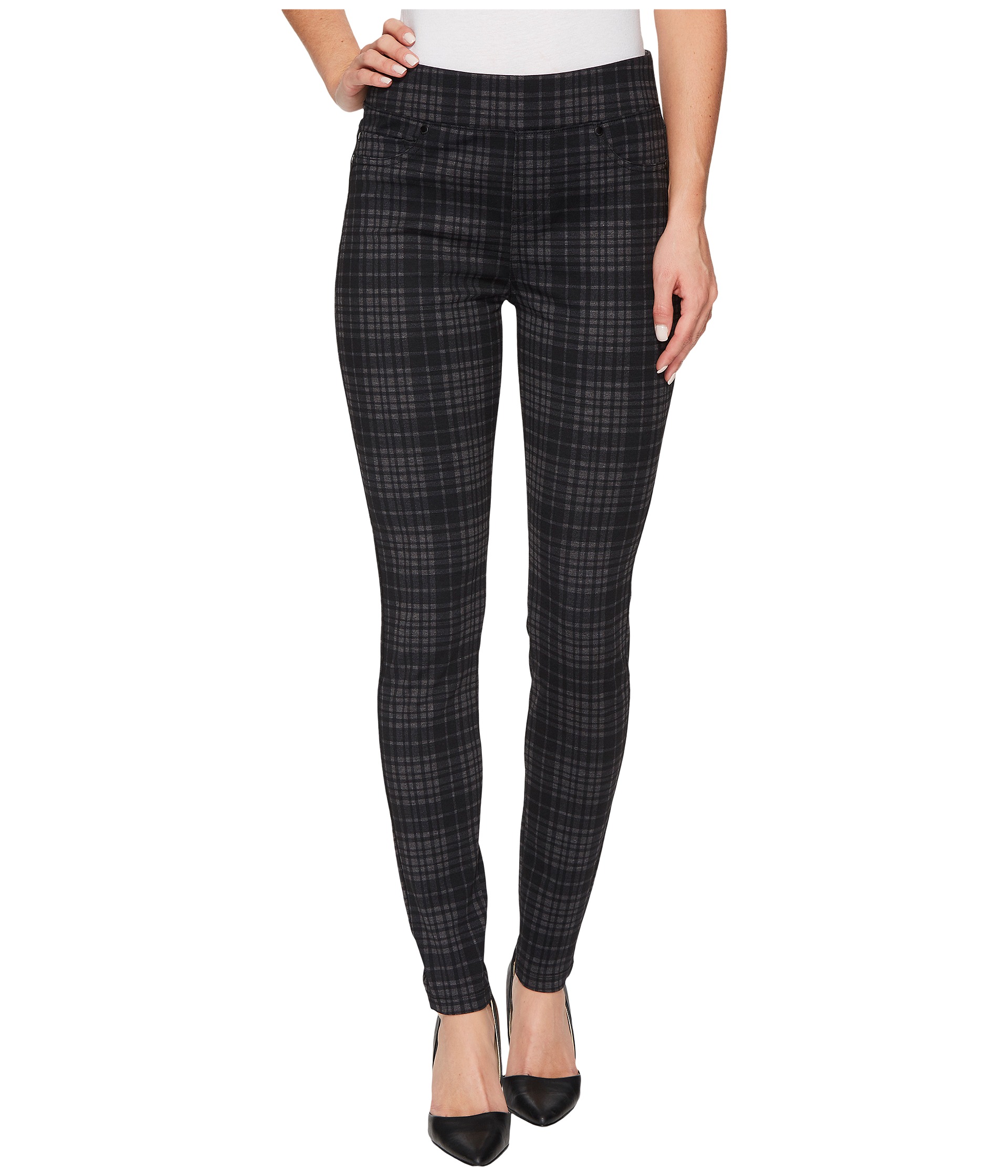 Liverpool Sienna Pull-On Leggings in Heather Plaid Soft Ponte Knit in ...