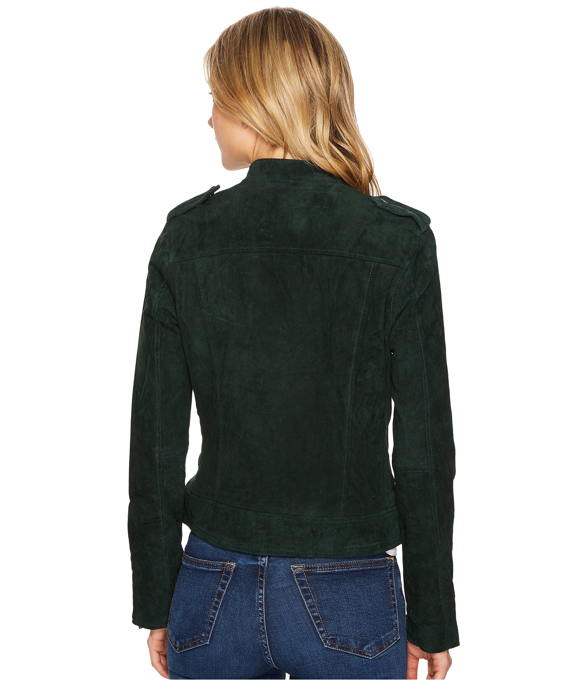 Blank NYC Emerald Green Moto Suede Jacket in Ever Green at Zappos.com