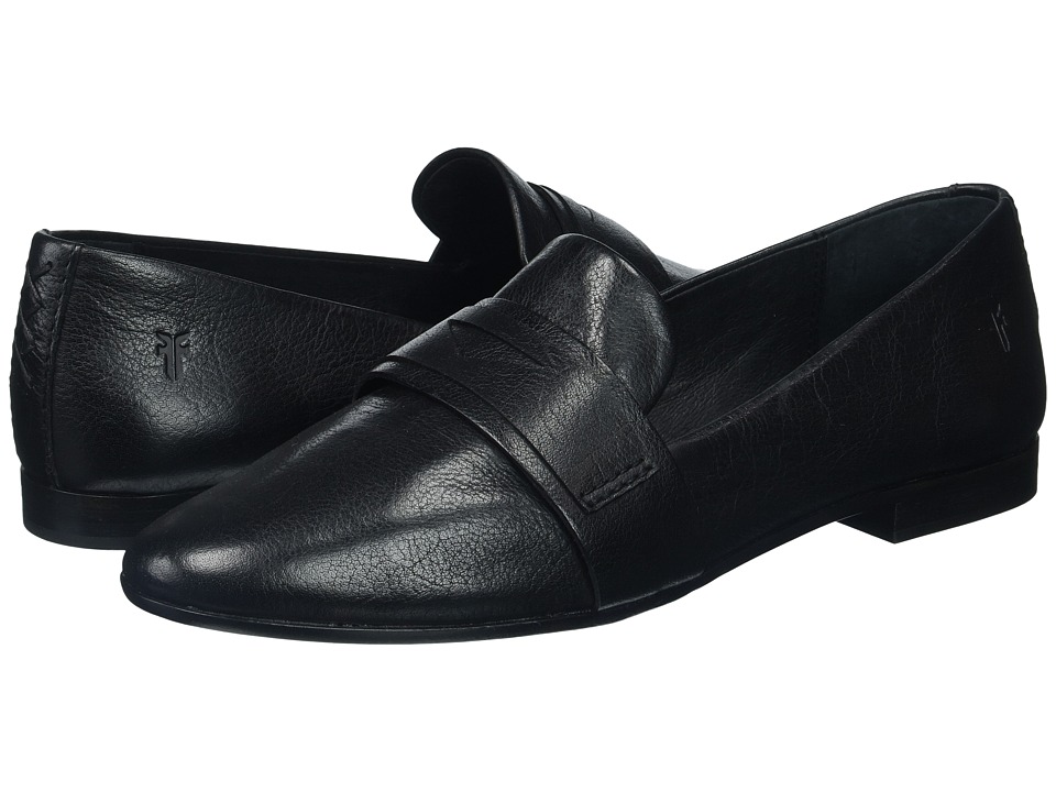 Frye Terri Penny Loafer (Black Tumbled Buffalo) Women's Slip-on Dress Shoes
