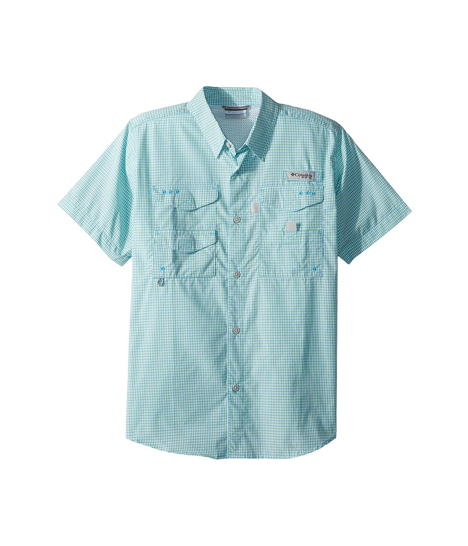 Columbia Kids - Super Boneheadtm S/S Shirt (Little Kids/Big Kids) (Riptide Mini Plaid) Boys Short Sleeve Button Up