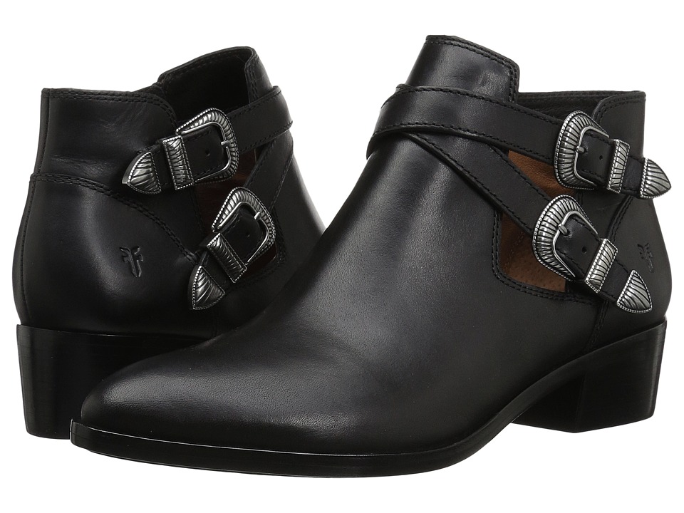 Frye Ray Western Shootie (Black Smooth Vintage Leather) Women's Pull-on Boots