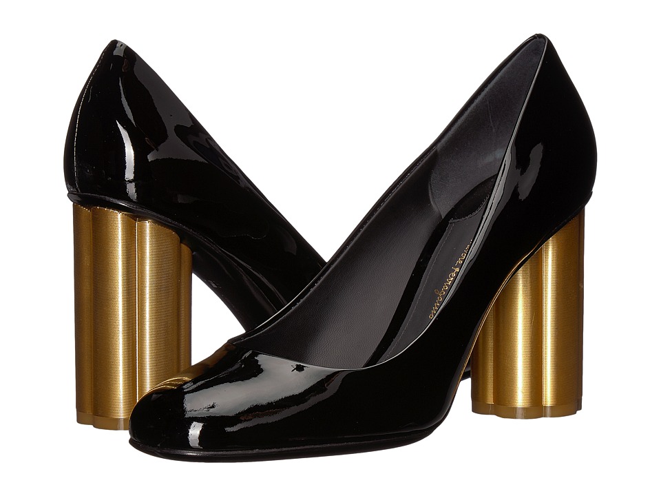 Salvatore Ferragamo Lucca 85 (Nero Patent) High Heels