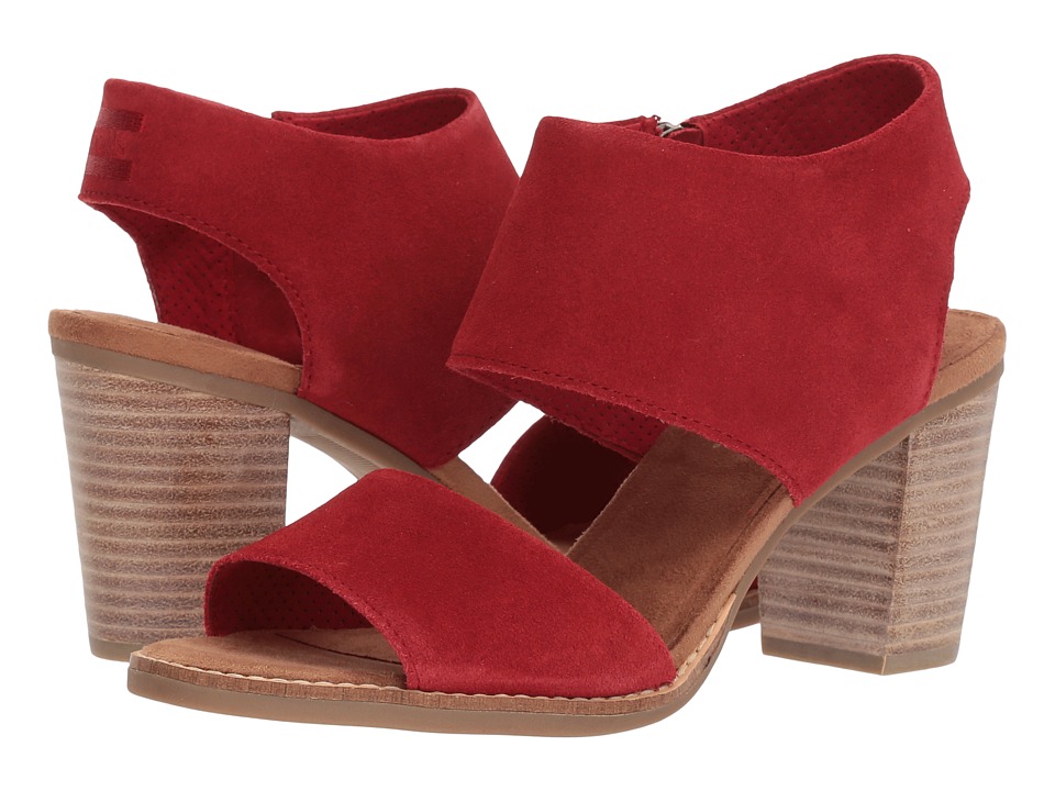 TOMS Majorca Cutout Sandal (Red Suede) Women's Shoes