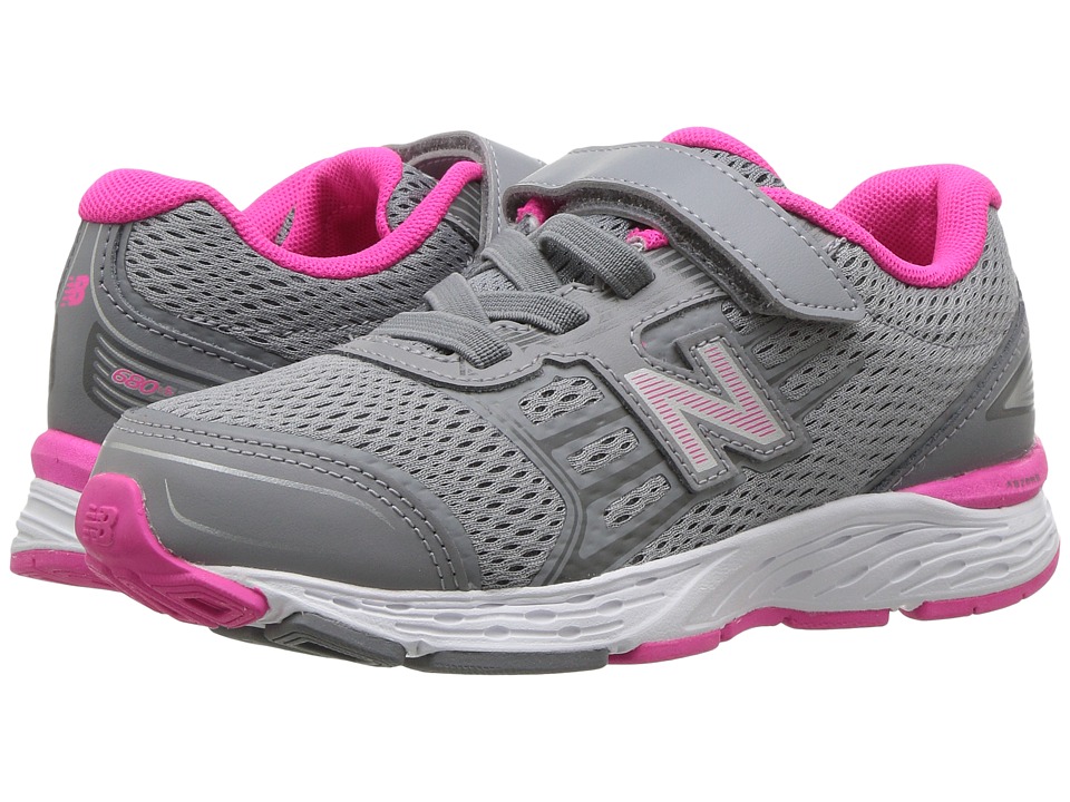 New Balance Kids KA680v5Y (Little Kid/Big Kid) (Steel/Pink Glo) Girls Shoes