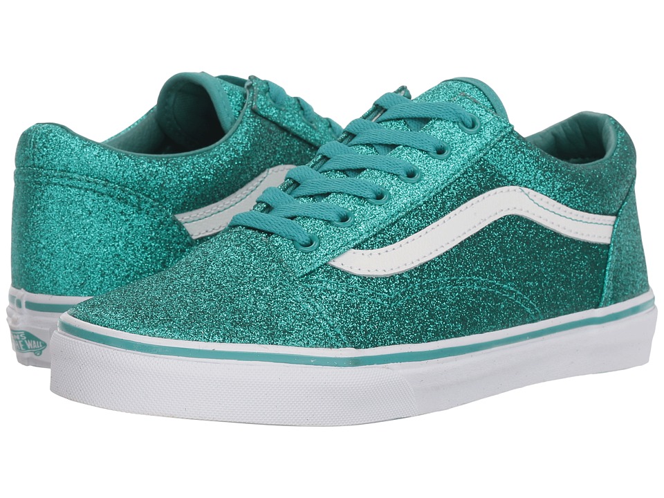Vans Kids Old Skool (Little Kid/Big Kid) ((Glitter) Turquoise) Girls Shoes