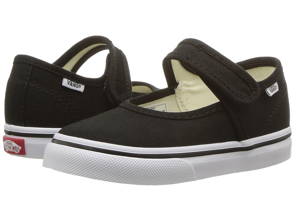 Vans Kids Mary Jane (Toddler) (Black/True White) Girls Shoes