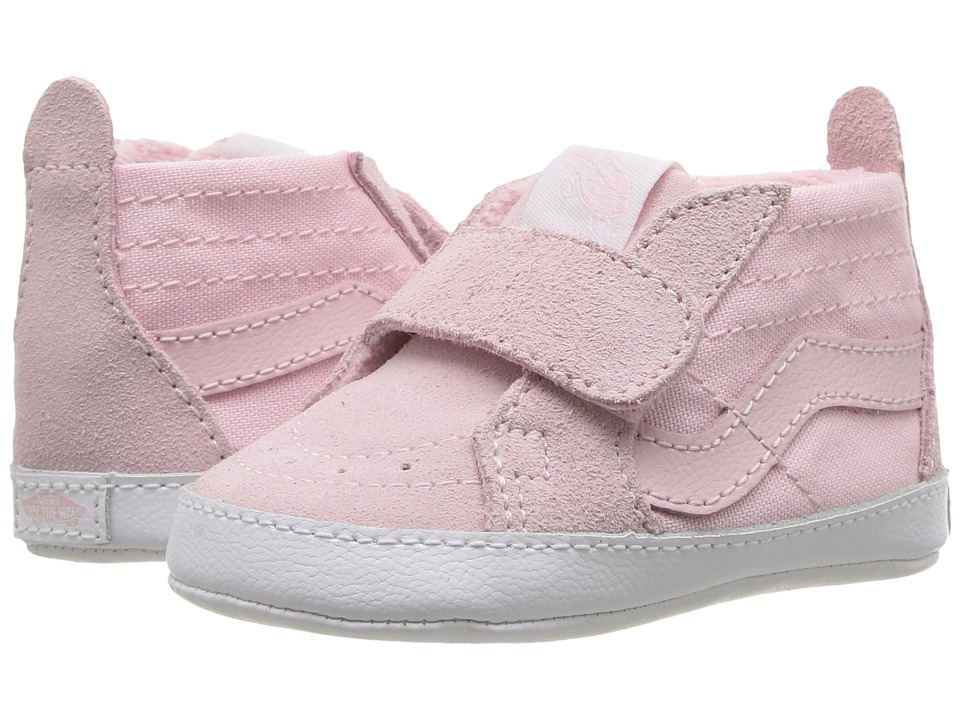Vans Kids SK8-Hi Crib (Infant/Toddler) (Chalk Pink/True White) Girls Shoes