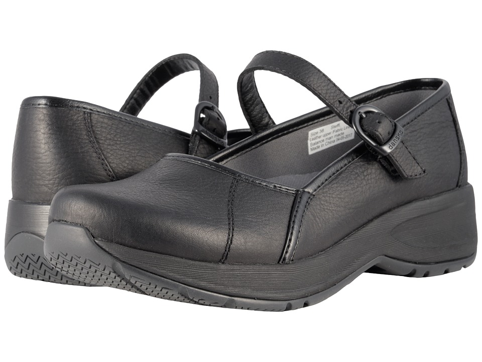 Dansko Steffi (Black Tumbled Pull Up) Clogs