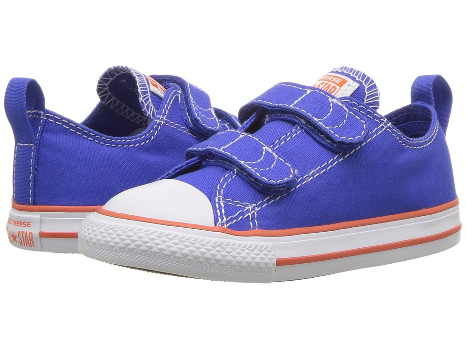 Converse Kids Chuck Taylor All Star 2V Ox (Infant/Toddler) (Hyper Royal/Bright Poppy/White) Boys Shoes
