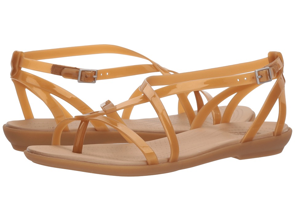 Crocs Isabella Gladiator Sandal (Dark Gold/Gold) Women's Shoes