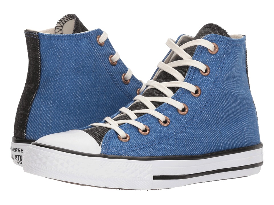 Converse Kids Chuck Taylor All Star Chambray Hi (Little Kid/Big Kid) (Nightfall Blue/Black/White) Boys Shoes