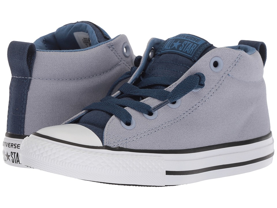 Converse Kids Chuck Taylor All Star Street Mid (Little Kid/Big Kid) (Glacier Grey/Navy/White) Boy