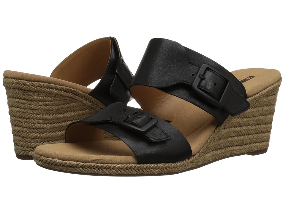 Clarks Lafley Devin (Black Leather) Wedges