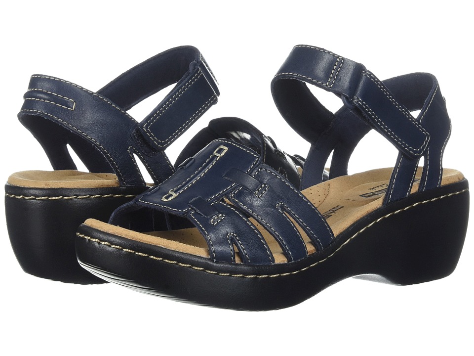 Clarks Delana Nila (Navy Leather) Sandals