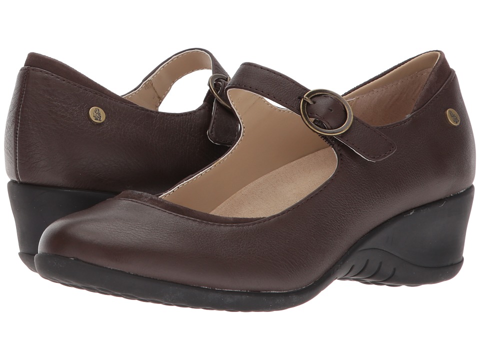 Hush Puppies Odell Mary Jane (Dark Brown Leather) Wedges