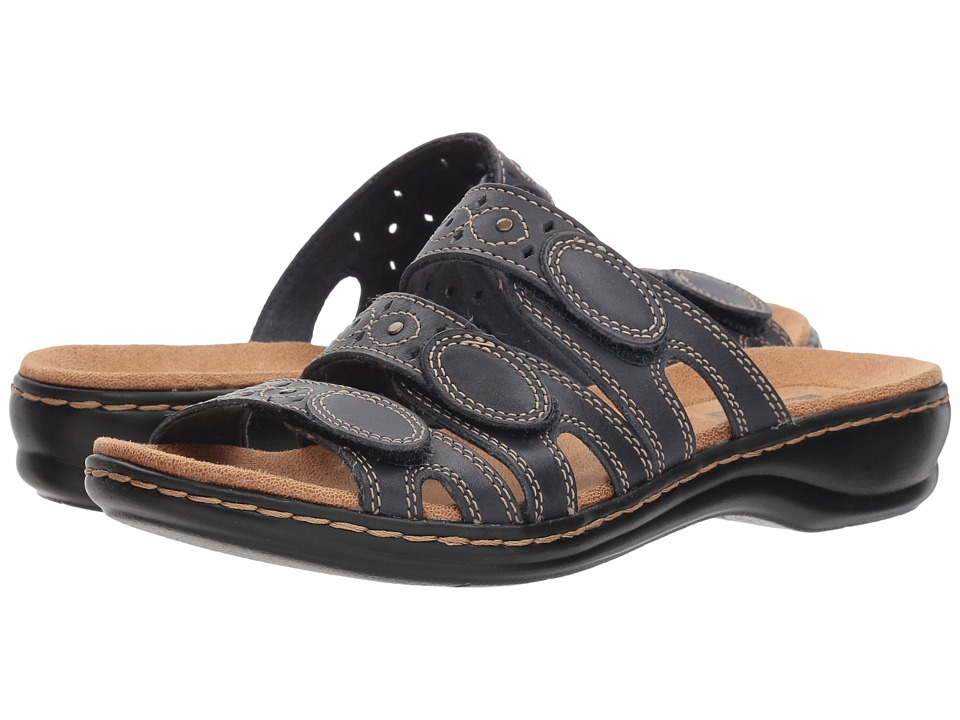 Clarks Leisa Cacti Q (Navy Leather) Sandals
