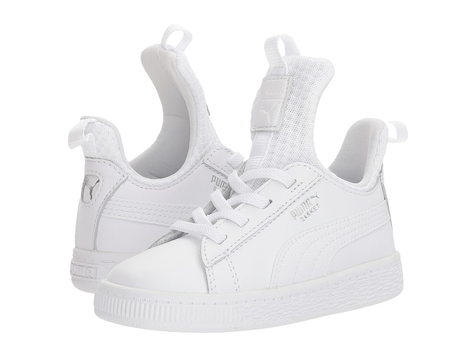 Puma Kids Basket Fierce EP AC (Toddler) (Puma White/Puma White) Kids Shoes