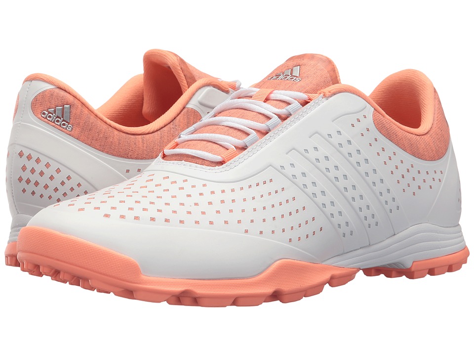 adidas Golf Adipure Sport (Core White/Aero Blue/Chalk Coral) Women's Golf Shoes