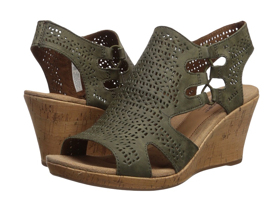 Rockport Cobb Hill Collection Cobb Hill Janna Perf Bootie (Green Nubuck)