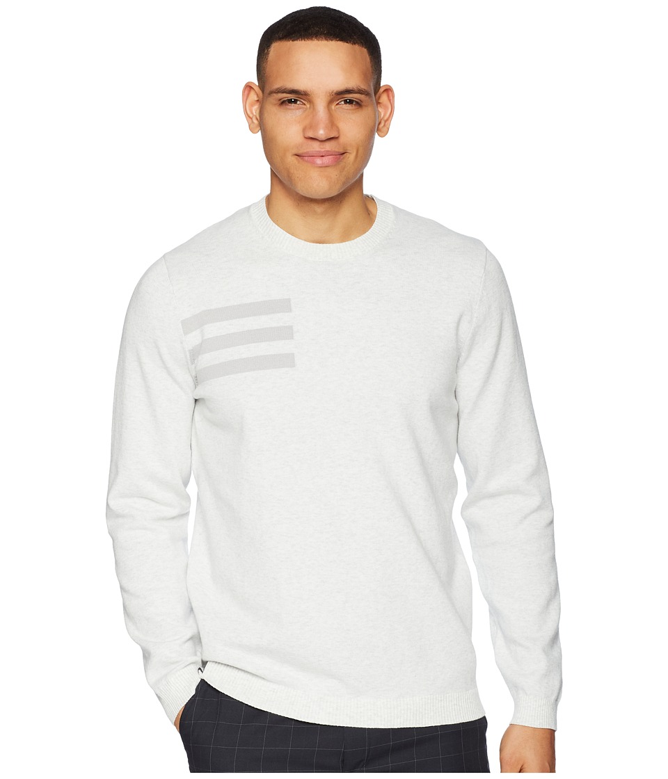 adidas Golf 3-Stripes Crew Neck Sweater (Grey One Heather) Men