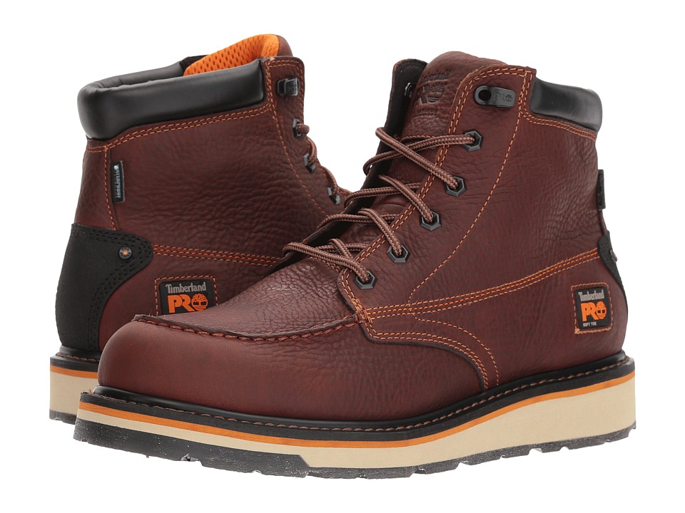 Timberland PRO - Gridworks 6 Moc Soft Toe Waterproof (Brown Tempest Rancher) Mens Work Lace-up Boots