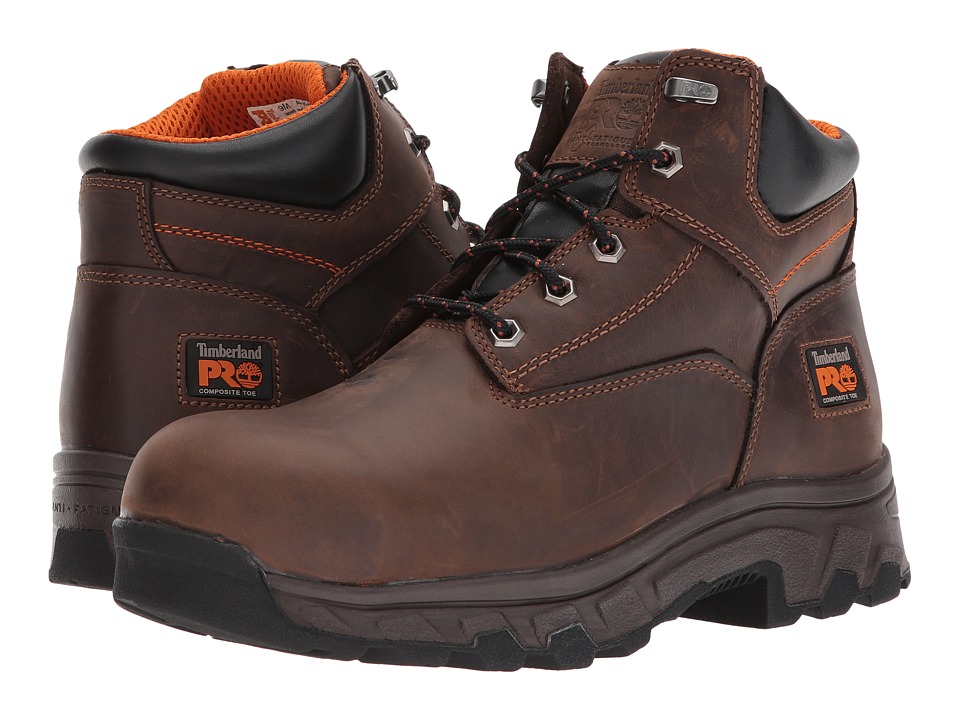 Timberland PRO - Workstead 6 Composite Safety Toe (Brown Full-Grain Leather) Mens Work Lace-up Boots