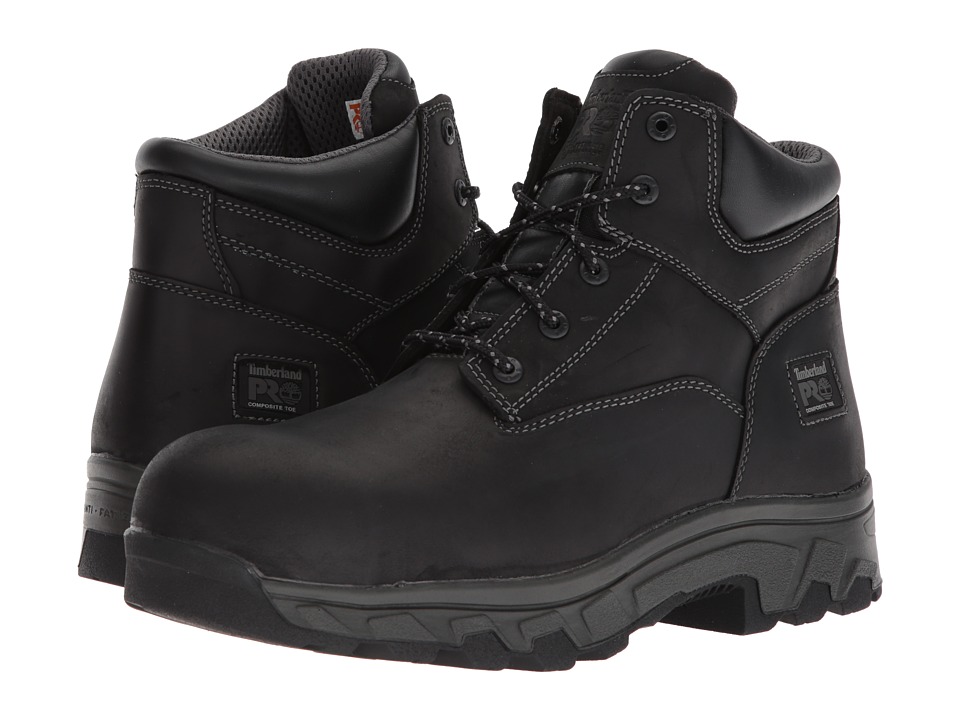 Timberland PRO - Workstead 6 Composite Safety Toe SD (Black Full-Grain Leather) Mens Work Lace-up Boots