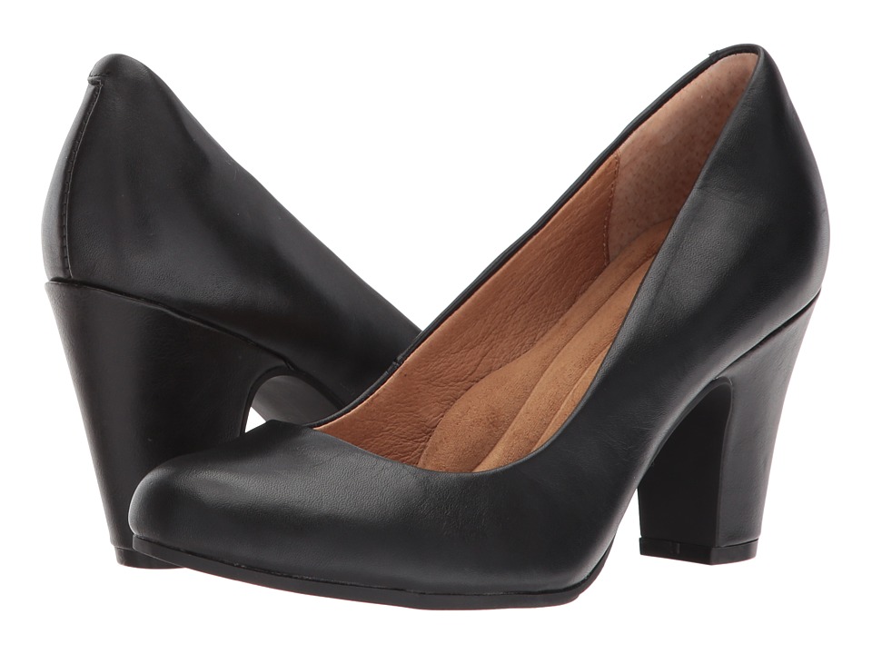 Sofft Madina (Black Cow Quilin) 1-2 inch heel Shoes