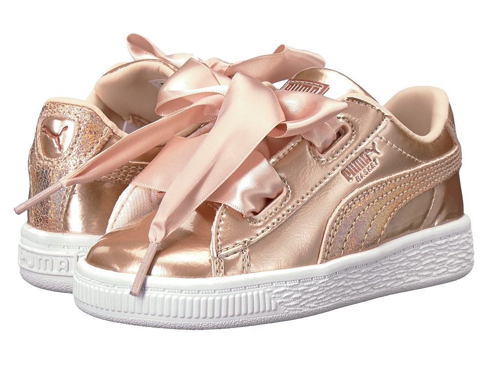 Puma Kids Basket Heart Lunar Lux INF (Toddler) (Cream Tan) Girls Shoes