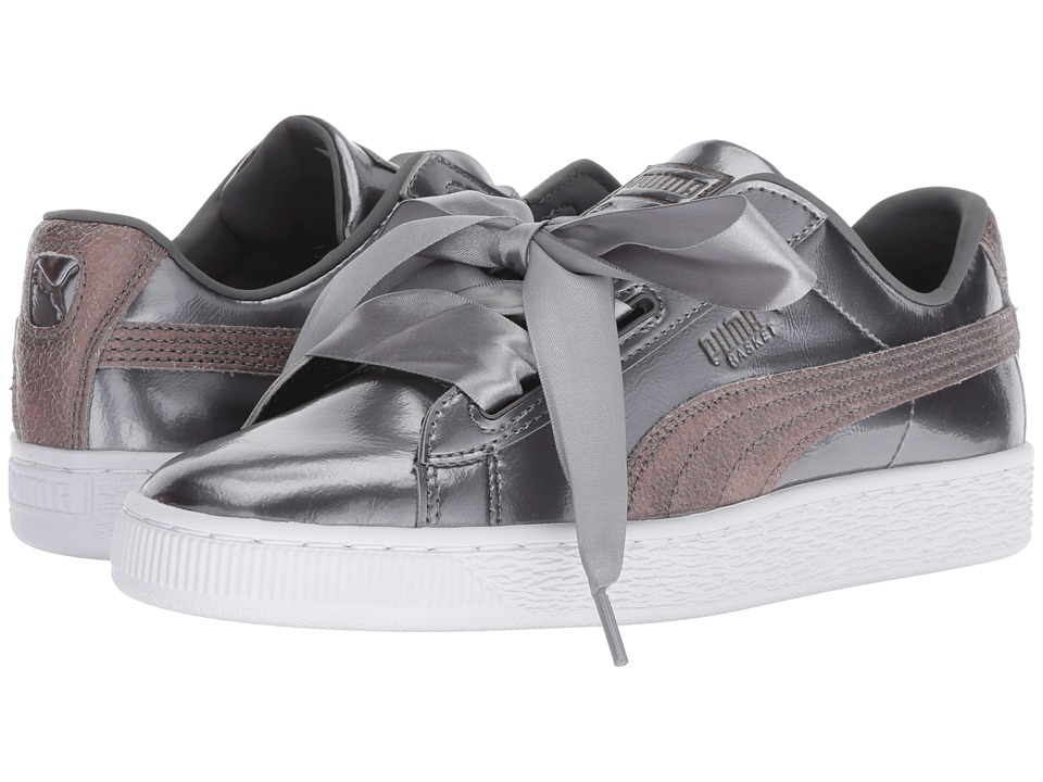 Puma Kids Basket Heart Lunar Lux Jr (Big Kid) (Smoked Pearl) Girls Shoes