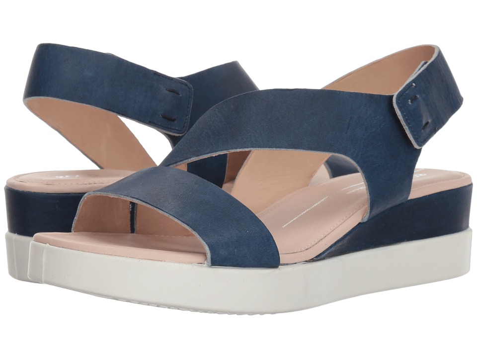 ECCO Touch 2-Strap Plateau (Indigo) Women