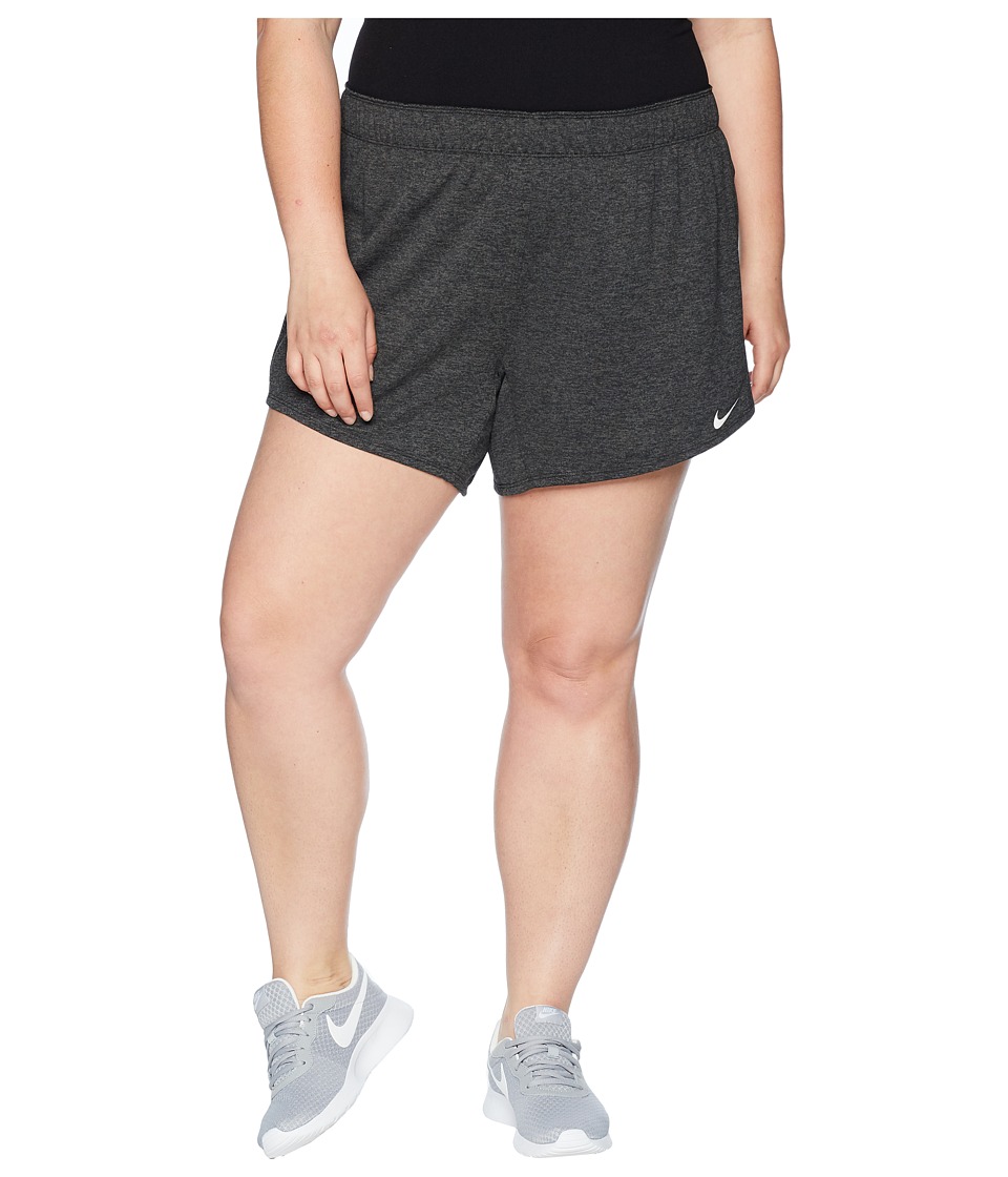 Nike Flex Attack TR5 Shorts (Size 1X-3X) (Black/Heather/White) Women